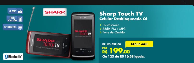Sharp Touch TV Celular Desbloqueado Oi