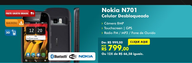 Celular Desbloqueado Nokia N701