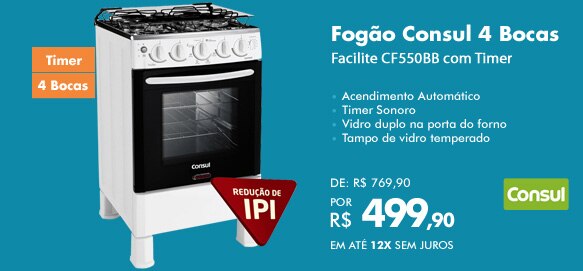 Fogão Consul 4 Bocas Facilite