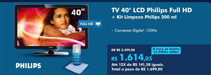 TV 32' LCD CCE Full HD e Conversor Digital + Multimídia Player Coby
