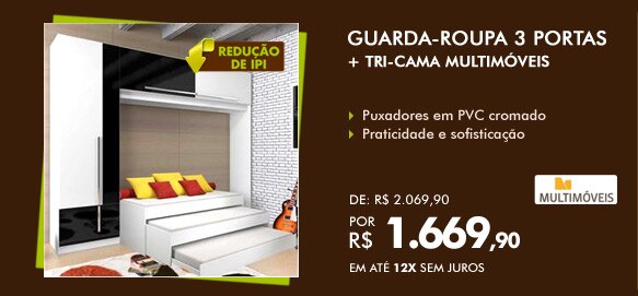 Guarda-Roupa + Tri-Cama Multimóveis