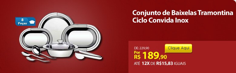 Conjunto de Baixelas Tramontina Ciclo Convida Inox - 8 Peças