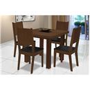 Mesa Modocasa Olímpia 090 - Imbuia/Preto com 4 Cadeiras Modocasa Milão 50262 - Imbuia