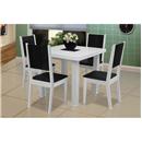 Mesa Modocasa Olímpia 090 - Branco/Preto com 4 Cadeiras Modocasa Milão 50262 - Branco/Preto