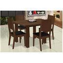 Mesa Modocasa Olímpia 120 - Imbuia/Preto com 4 Cadeiras Modocasa Milão 50262 - Imbuia