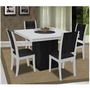 Mesa Modocasa Arezzo 20290 - Preto/Branco com 4 Cadeiras Modocasa Siena 50262 - Branco/Preto
