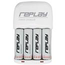 Carregador de Pilhas AA/AAA Replay com 4 pilhas