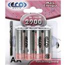 Pilha Recarregável Eco Mania EM-AA29B4 AA - Pra...