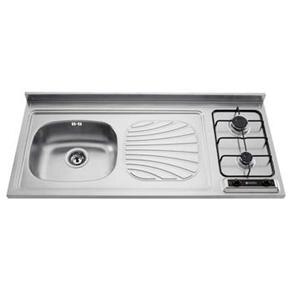 Pia c/ Cooktop a Gás 2 Bocas Tramontina Cuba a Esquerda 93710/103 - 120x55 cm - Cooktops ( 21985 )