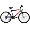 Bicicleta Aro 26 Prince DX400ST com 18 Marchas e Refletores - Azul/Prata