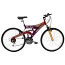 Bicicleta Aro 26 Prince New Soft c/ 18 Marchas e Refletores Full Suspension