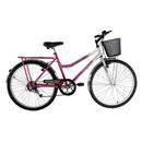Bicicleta Aro 26 Prince Princesa 0708263 com 6 Marchas - Rosa/Branca