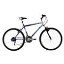 Bicicleta Aro 26 Prince DX200 com Suspensão Dianteira, 18 Marchas e Descanso Lateral - Azul/Alumínio