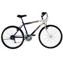 Bicicleta Aro 26 Prince DX200 Flame 0708271 com 18 Marchas e Descanso Lateral - Branca/Azul