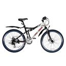 Bicicleta Aro 26 Prince Fujima Tribe Alumínio com Full Suspension, 21 Marchas e Descanso Lateral - Branca/Preta