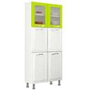 Paneleiro Duplo Itatiaia Premium c/ 2 Portas de Vidro Branco/Verde