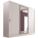 Guarda-Roupa Móveis Europa Rubi com 3 Portas Flex e Espelho Central - Branco/Preto