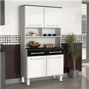 Cristaleira Zanzini Premium c/ 4 Portas e 2 Gavetas 3610402101 - Branco/Preto