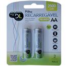 Pilha Recarregável DL P25-2 AA Prata 2500MAH c/...