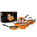 Conjunto de Panelas Micaza Colors Laranja Alumínio Antiaderente - 5 Peças + Frigideira Micaza Colors Laranja Alumínio Antiaderente - 20cm