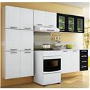 Cozinha Colormaq Eclipse Plus com Armário Triplo com Vidro 3 Peças - Branco/Preto