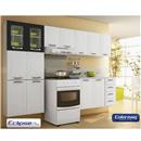Cozinha Colormaq Eclipse Plus com Paneleiro com 2 Portas de Vidro 3 Peças - Branco/preto