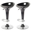 Banco Alto Stool c/ Regulagem de Altura à Gás Preto Importado - 2 Peças