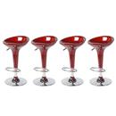 4 Bancos Altos Stool c/ Regulagem de Altura à Gás - Vermelho - Importado