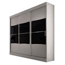 Guarda-Roupa Móveis Europa Eros c/ 3 Portas 3816 - Branco/Preto