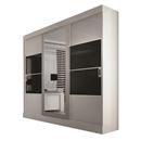Guarda-Roupa Móveis Europa Eros Espelhado c/ 3 Portas 3817 - Branco/Preto
