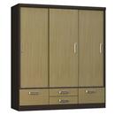 Guarda-Roupa Araplac Madri com 3 Portas e 4 Gavetas - Tabaco/Amêndoa