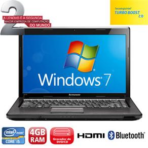 Notebook Lenovo G470 c/ Intel Core i5-2410M, 4GB, 500GB, Gravador de DVD, Leitor de Cartões, HDMI, Wireless, Bluetooth, LED 14´´ e Windows 7 - Notebook ( 403439 )