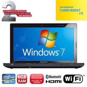 Notebook Lenovo Z470 c/ Intel Core I7-2620M, 6GB, 750GB, Gravador de DVD, Leitor de Cartões, HDMI, Wireless, Bluetooth, Webcam, LED 14´´ e Windows - Notebook ( 403442 )