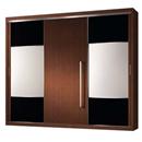 Guarda-Roupa Móveis Europa Gaia 4792 Flex com 3 Portas - Imbuia/Branco/Preto