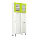 Paneleiro Duplo Itatiaia Premium c/ 2 Portas de Vidro - Branco/Verde