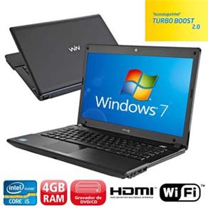 Notebook CCE WM 545B com Intel Core i5-2410M, 4GB, 500GB, Gravador de DVD, Leitor de Cartões, HDMI, Wireless, Webcam, LED 14´´ e Windows 7 - Notebook ( 437745 )