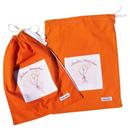 Saquinho Tribeca p/ Roupa de bebê c/ Balões Pintados à Mão Laranja/Branco - 2 Peças