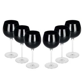 Conjunto de Taças Inova para Vinho Branco Preta - 6 Peças - Taças ( 434228 )