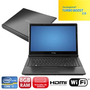 Notebook CCE 787P com 2ª Geração do Processsador Intel Core i7-2630QM, 8GB, 750GB, Gravador de DVD, HDMI, LED 14´´ e Windows 7 Home Premium - Notebook ( 465155 )