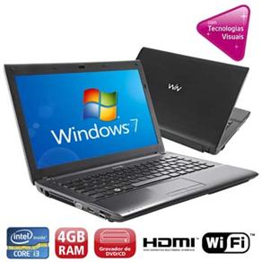 Notebook CCE Iron 345B com Intel Core i3-2310M, 4GB, 500GB, Gravador de DVD, Leitor de Cartões, HDMI, Wireless, Webcam, LED 14´´ e Windows 7 - Notebook ( 472176 )