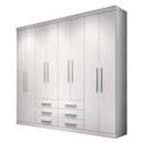 Guarda-Roupa Bartira Signus com 6 Portas e 4 Gavetas - Cinza/Preto