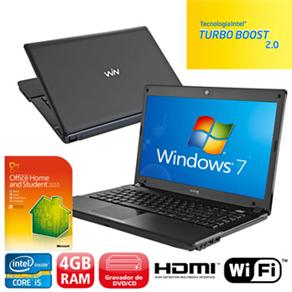 Notebook CCE WM 545B com Intel Core i5-2410M, 4GB, 500GB, HDMI, Wireless, Webcam, LED 14´´ e Windows 7 + Microsoft Office Home & Students 2010 - Notebook ( 1000031800 )