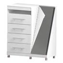 Cômoda Bartira Prisma com 4 Gavetas - Branco