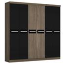 Guarda-Roupa Kappesberg com 6 Portas S576 - Teca Itália/Preto