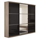 Guarda-Roupa Kappesberg com 3 Portas S743 - Teca Itália/Preto