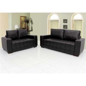 Conjunto Sofá 2 e 3 Lugares Linoforte Milla em P.U. - Preto - Sofás ( 1000032804 )