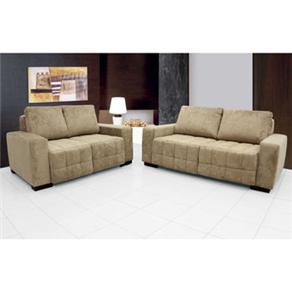 Conjunto Sofá 2 e 3 Lugares Linoforte Retratil Malibu em Tecido - Bege - Sofás ( 1000032805 )