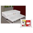 Cama Box Solteiro Paropas 16330 Ortopédico com Cama Auxiliar + Travesseiro de Fibra de Poliéster Fibrasca Malha Gold - Branco