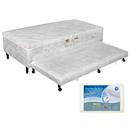 Cama Box Solteiro Paropas 16330 Ortopédico com Cama Auxiliar - 40x88x188cm + Travesseiro Viscoelástico Plooma Multiuso - Branco