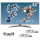 TV 55" 3D LED Samsung Série D7000 UN55D7000 Full HD c/ Smart TV, Conversor 2D-3D e 1 Óculos 3D - 240Hz + Óculos 3D Samsung SSG-3500CR - Recarregável
